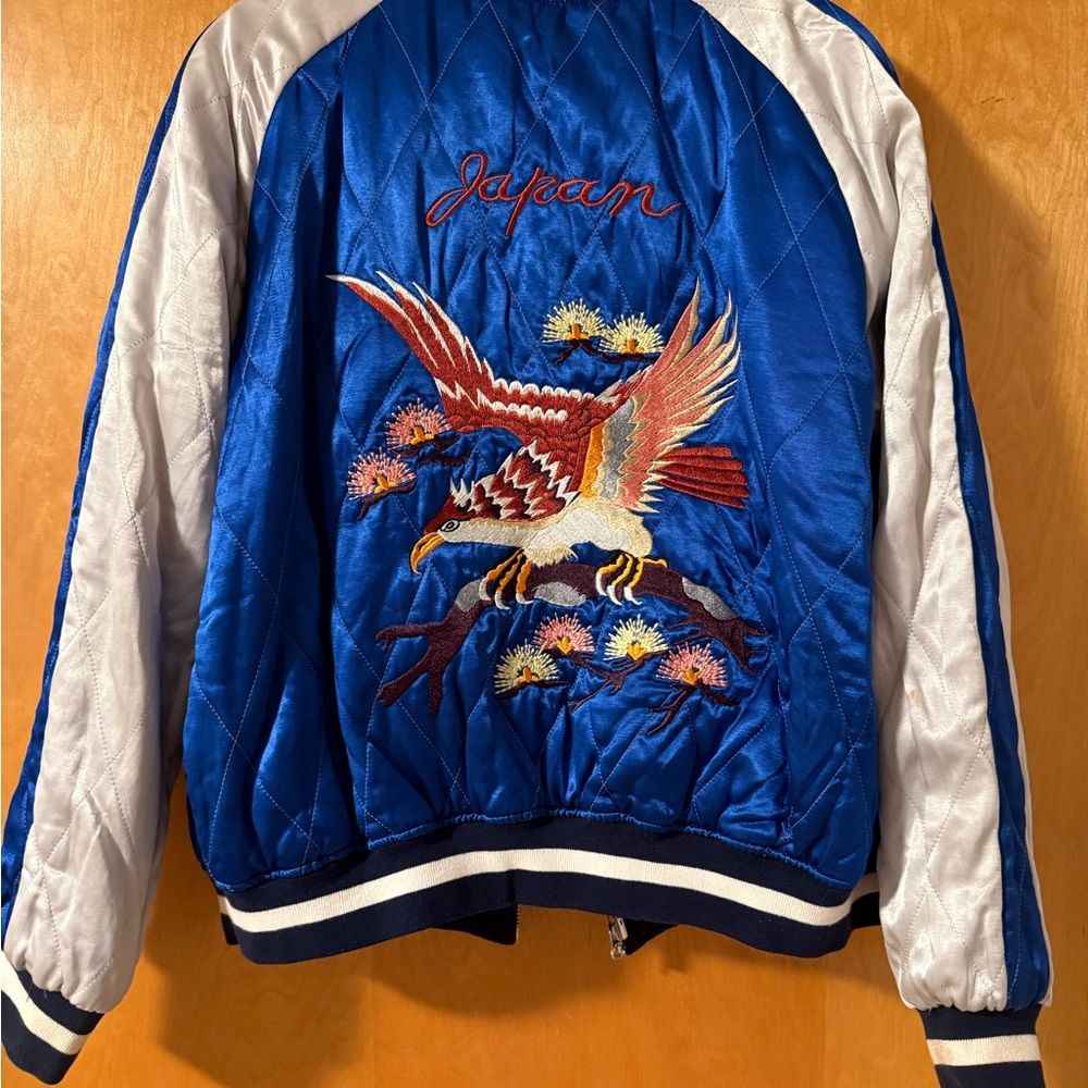 Embroidered Black Bomber Jacket with Animal Design - Picture 3 of 5